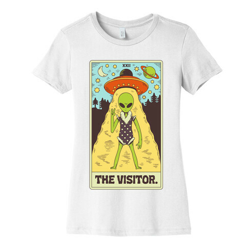 The Visitor Alien Tarot Card Womens T-Shirt
