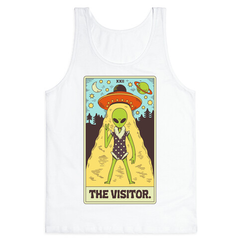 The Visitor Alien Tarot Card Tank Top