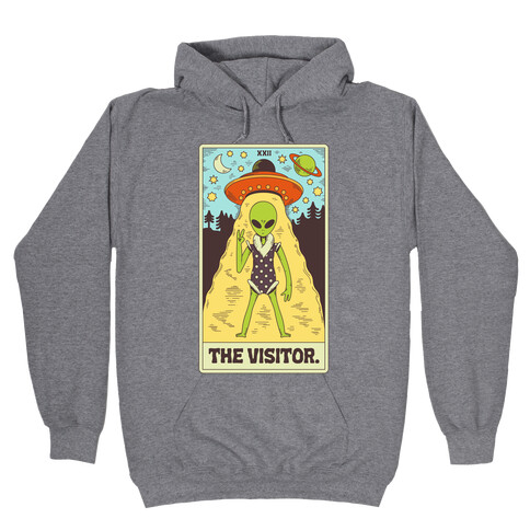 The Visitor Alien Tarot Card Hooded Sweatshirt