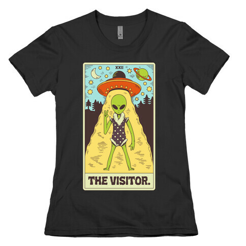 The Visitor Alien Tarot Card Womens T-Shirt