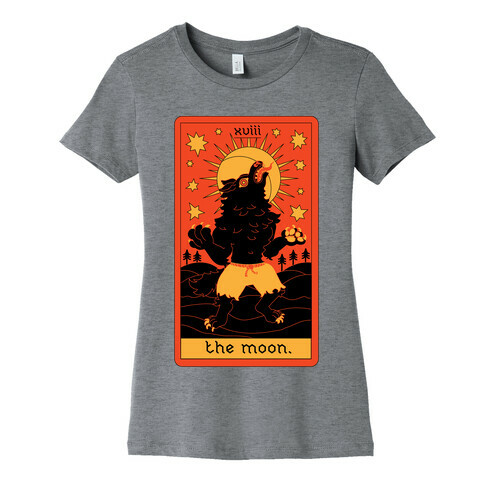 The Moon Werewolf Tarot Womens T-Shirt