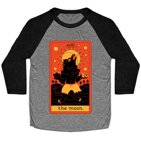 The Moon Werewolf Tarot Baseball Tee