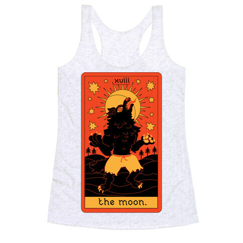 The Moon Werewolf Tarot Racerback Tank Top