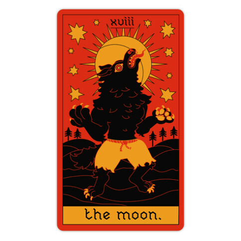 The Moon Werewolf Tarot Die Cut Sticker