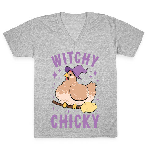 Witchy Chicky V-Neck Tee Shirt