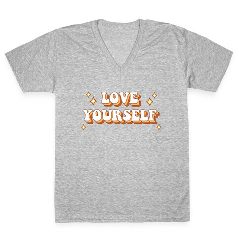 Love Yourself (groovy) V-Neck Tee Shirt