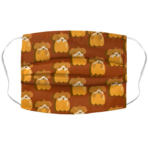 Pumpkin Puppy Pattern Accordion Face Mask