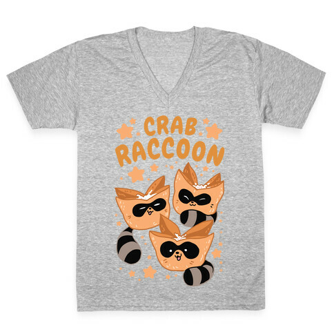 Crab Raccoon V-Neck Tee Shirt
