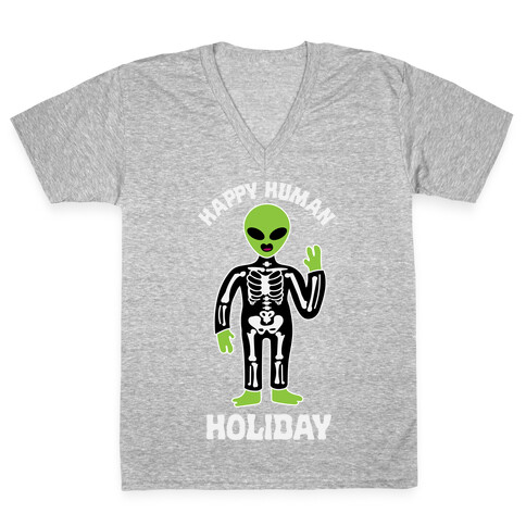 Happy Human Holiday V-Neck Tee Shirt