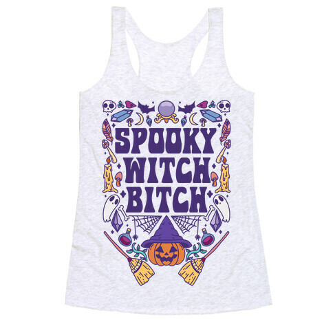 Spooky Witch Bitch Racerback Tank Top