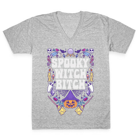 Spooky Witch Bitch V-Neck Tee Shirt