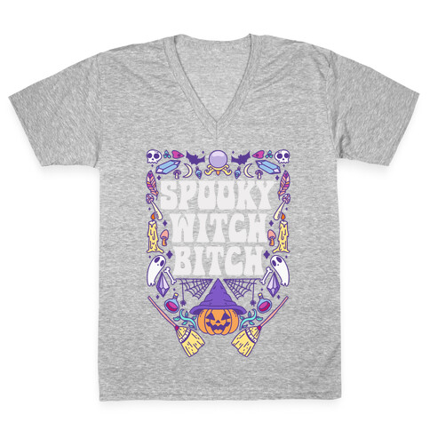 Spooky Witch Bitch V-Neck Tee Shirt