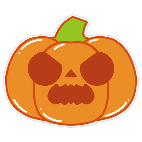 Kawaii Angry Pumpkin Die Cut Sticker