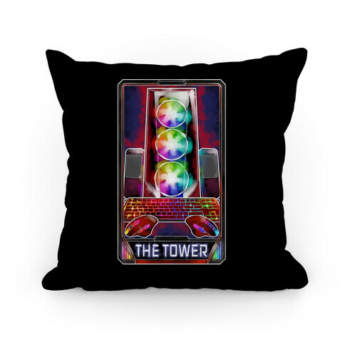 The Gaming Tower Tarot Card Pillow