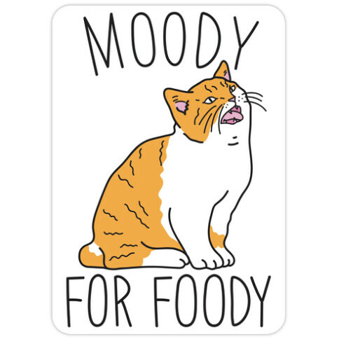 Moody For Foody Cat Die Cut Sticker