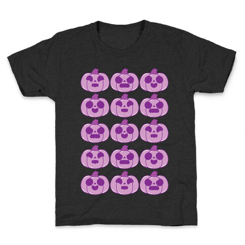 Kawaii Pumpkins Pattern Purple Kids T-Shirt