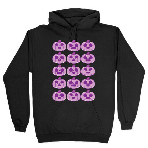 Kawaii Pumpkins Pattern Purple Hooded Sweatshirt