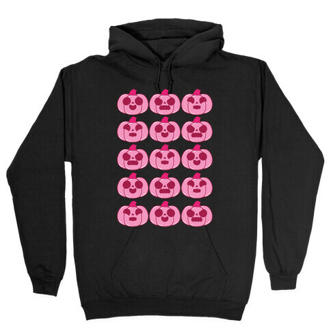 Kawaii Pumpkins Pattern Pink Hooded Sweatshirt