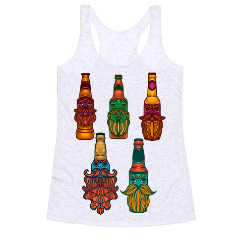 Beers With Beards Pattern Racerback Tank Top