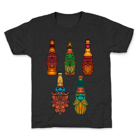 Beers With Beards Pattern Kids T-Shirt