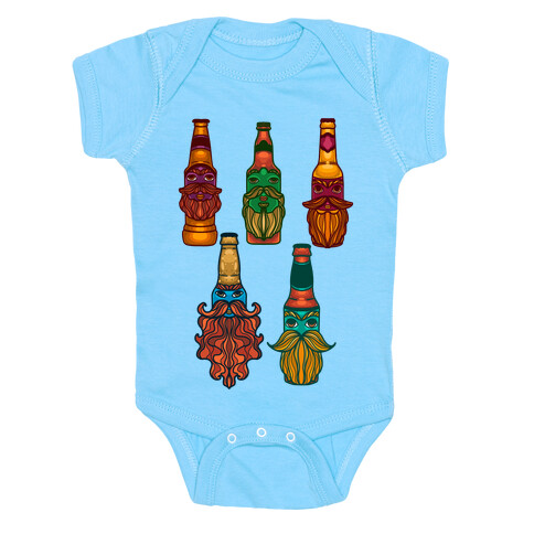 Beers With Beards Pattern Baby One-Piece