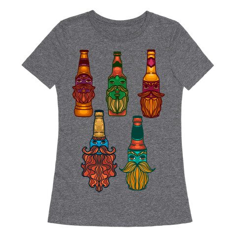 Beers With Beards Pattern Womens T-Shirt