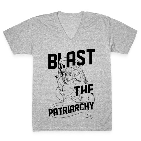 Blast The Patriarchy V-Neck Tee Shirt