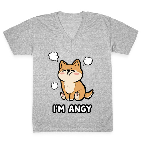 I'm Angy Shiba Inu V-Neck Tee Shirt