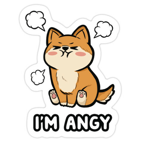 I'm Angy Shiba Inu Die Cut Sticker