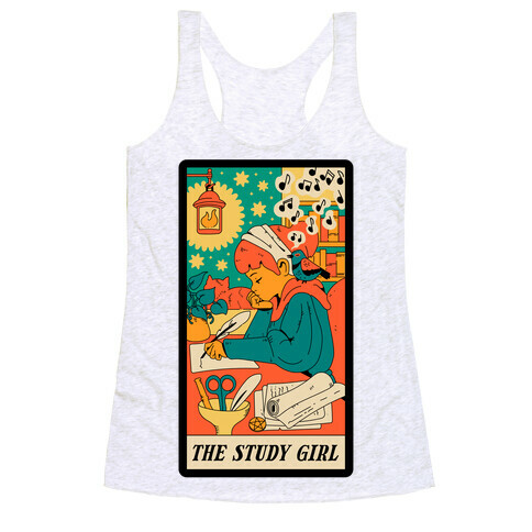 The Study Girl Tarot Card Racerback Tank Top