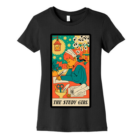 The Study Girl Tarot Card Womens T-Shirt