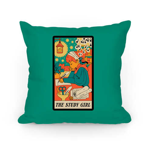 The Study Girl Tarot Card Pillow