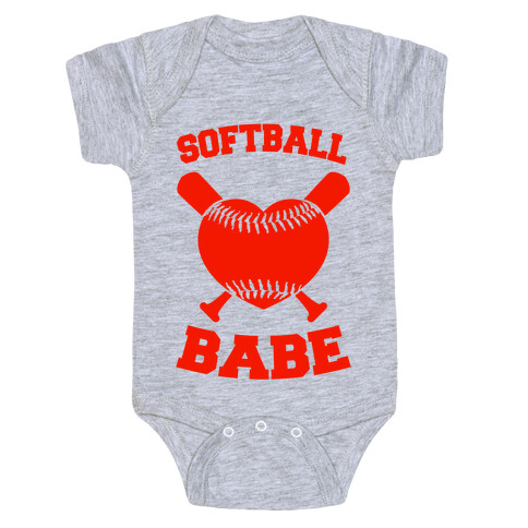 Softball Babe (red) Baby One-Piece