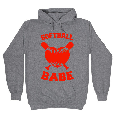 Softball Babe (red) Hooded Sweatshirt