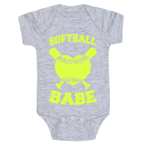 Softball Babe (neon yellow) Baby One-Piece