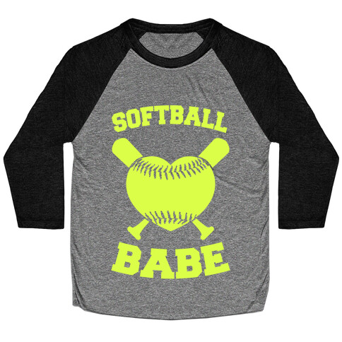 Softball Babe (neon yellow) Baseball Tee