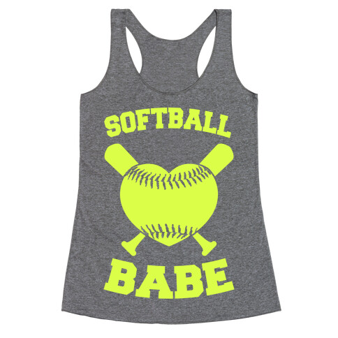 Softball Babe (neon yellow) Racerback Tank Top