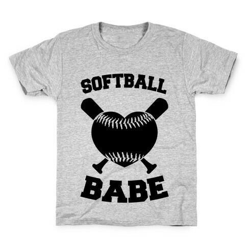Softball Babe (black) Kids T-Shirt