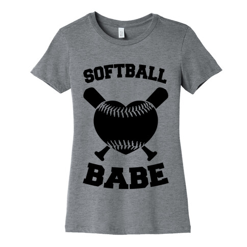 Softball Babe (black) Womens T-Shirt