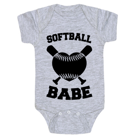 Softball Babe (black) Baby One-Piece