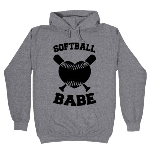 Softball Babe (black) Hooded Sweatshirt