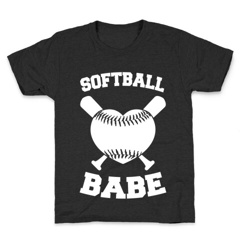 Softball Babe (White) Kids T-Shirt