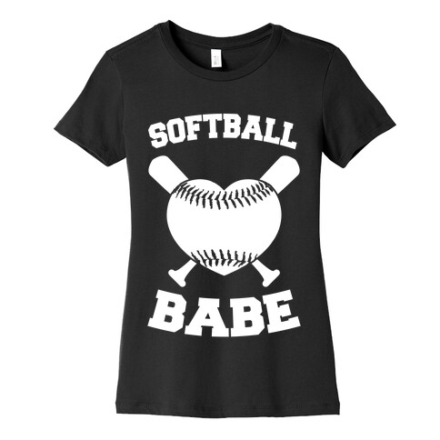 Softball Babe (White) Womens T-Shirt