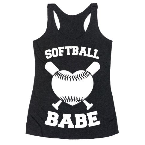 Softball Babe (White) Racerback Tank Top