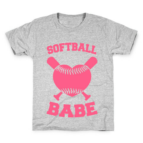 Softball Babe (pink) Kids T-Shirt