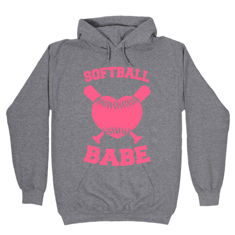 Softball Babe (pink) Hooded Sweatshirt