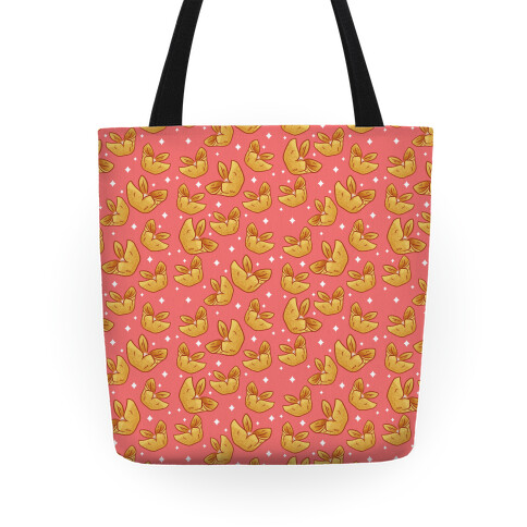  Crab Rangoons Pattern Red Tote