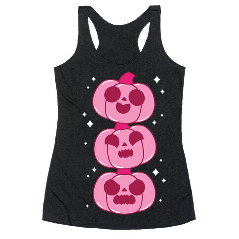 Kawaii Pumpkin Trio Pink Racerback Tank Top