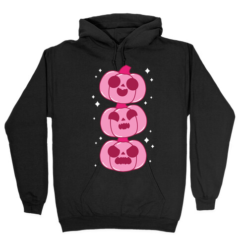 Kawaii Pumpkin Trio Pink Hooded Sweatshirt