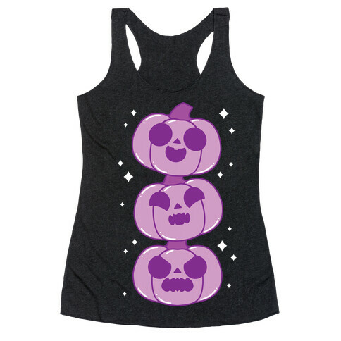 Kawaii Pumpkin Trio Purple Racerback Tank Top